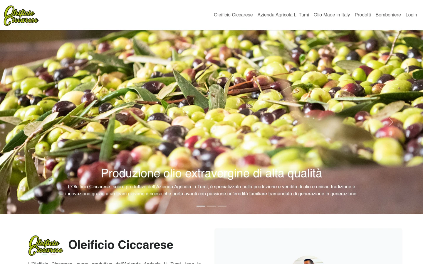Oleificio Ciccarese: versione per computer
