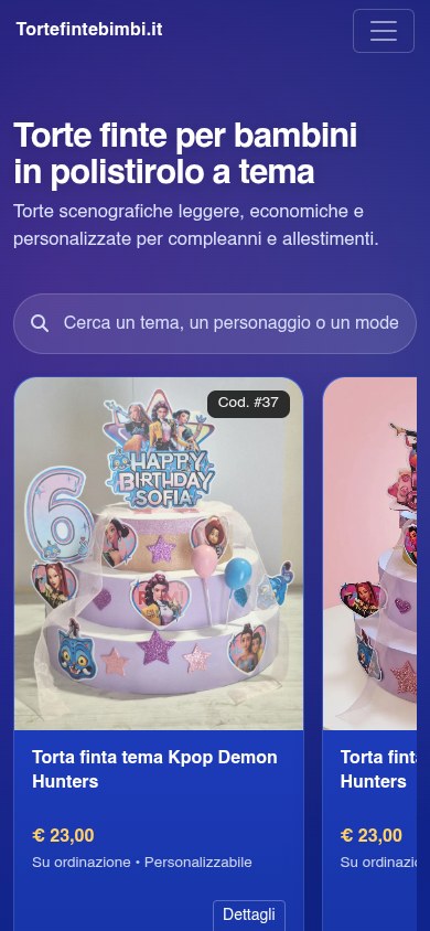 Torte Finte Bimbi: versione per smartphone